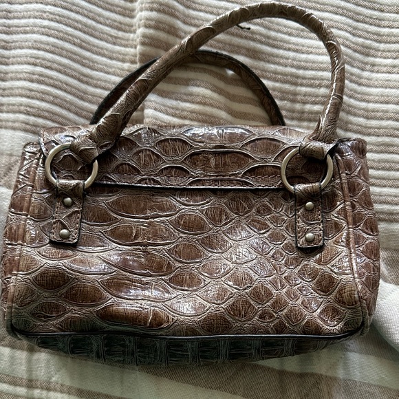 Guess Dark Brown Crocodile Embossed Clutch - Picture 3 of 5